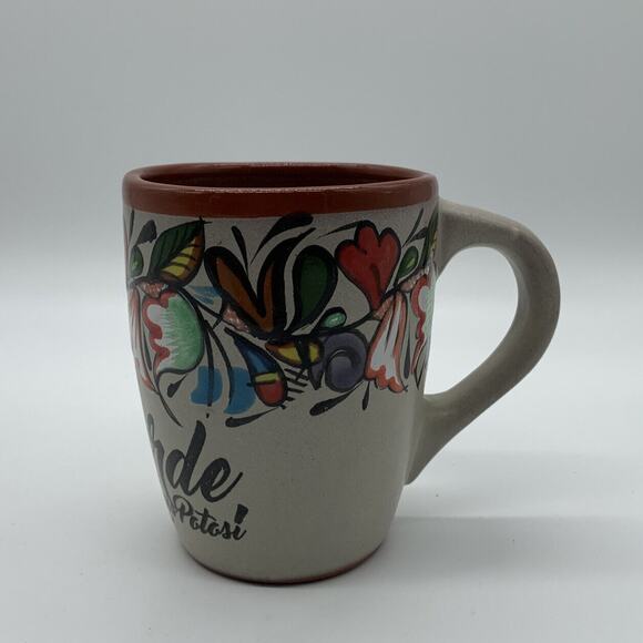 Tonala Mexican Pottery Red ware Coffee Mug San Luis Potosi Riaverde 16 Oz - Picture 2 of 9